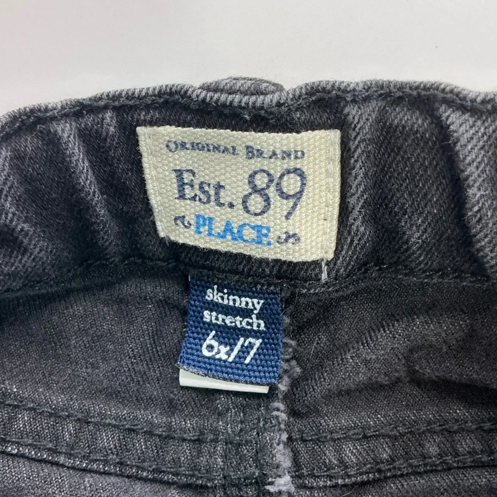 The Children's Place Black Skinny Jeans Kids Size 6x/7 Stretch Adjustable Waist